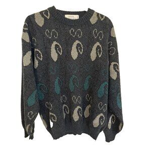 VTG 90s Retro Conte Massimo Wool Alpaca Men’Sweater Italy Grandpa Preppy Crosby